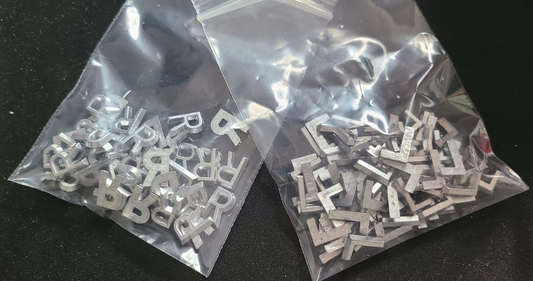 Bulk order lead letters- .5" L and R Letters for xray markers - Unmounted Flat Face Lead Letters - sold in packs of 100